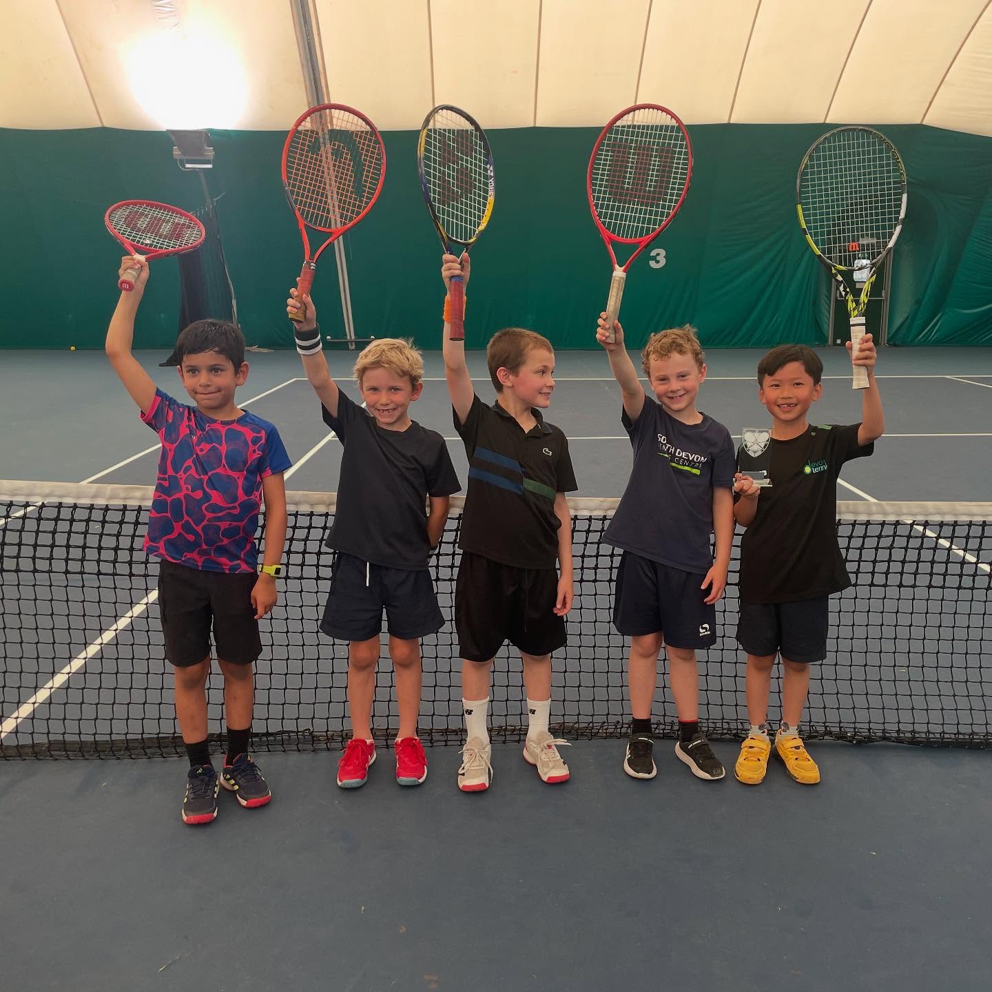 Torbay Open 8U’s

Five of our Red Academy Players had a great day today competing in the 8U Event at the Torbay Open

Well done to all the boys who competed hard through the heat of the indoor bubble, even practicing their doubles skills in between their matches on the practice court 🎾

Rohan, Rupert, Matias, James & Millard played brilliant tennis to make it through the group stages to the quarter finals! 

Matias & Millard progressed to the semi finals, with Matias just falling short 7-10 in a very closely thought contest. Millard won his semi final 10-5

After some extremely long rallies and saving a match point, Millard prevailed in the final 12-10 to win the title 🏆💪

Coach Liam was in attendance and super proud of all of the boys efforts 👏💪