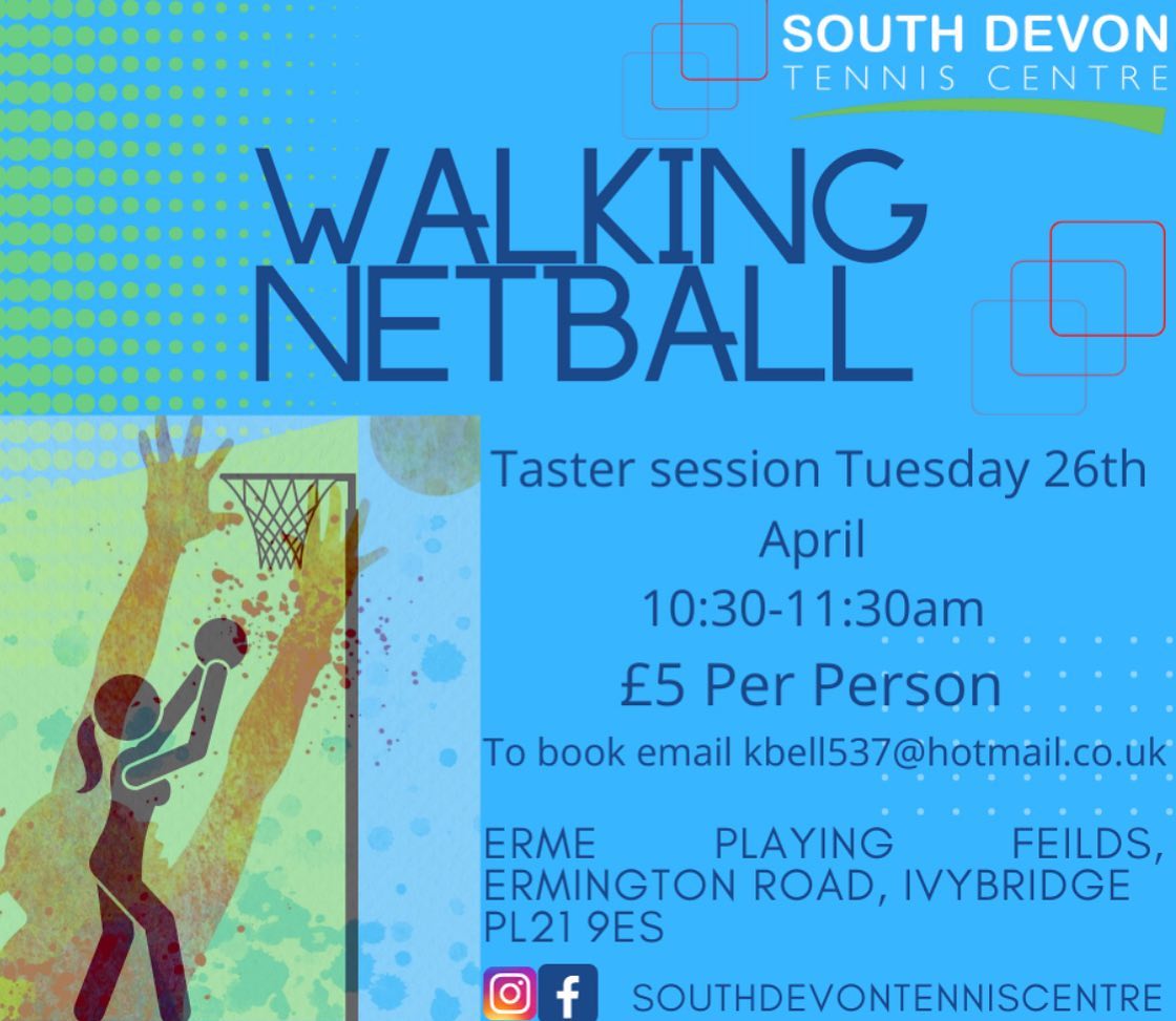 🎉SOMETHING NEW & EXCITING AT SOUTH DEVON TENNIS CENTRE!! 🎉 

🎊 NETBALL!! 🎊

Come along to our first taster session on Tuesday 26th April at 10:30-11:30! 😃 
 
Book with our host Katherine via email at kbell537@hotmail.co.uk 

#netball #netballtraining #devonnetball #netballengland #ıvybridge