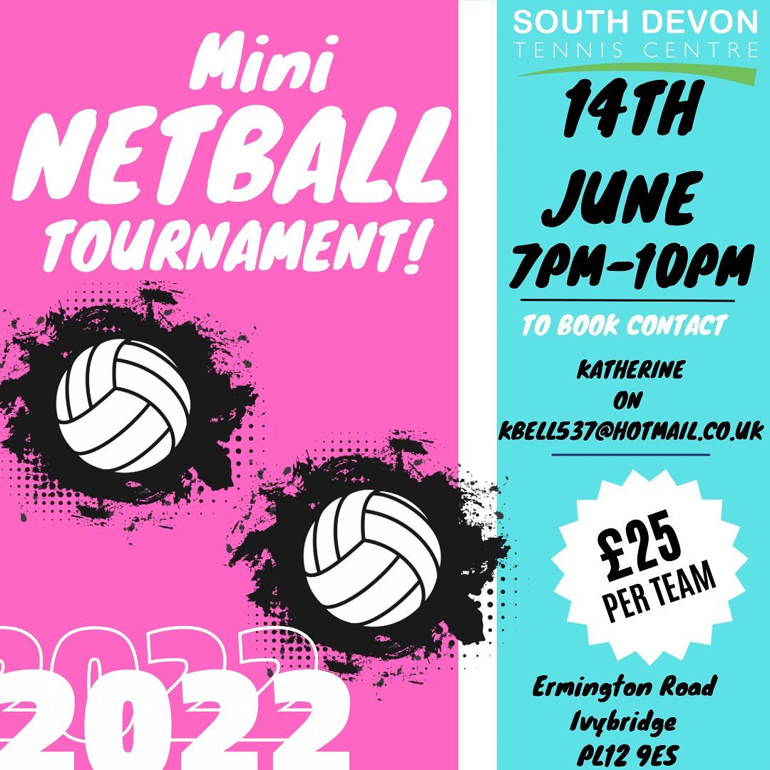 We are hosting our first ever Mini Netball Tournament! 🏐👏🏼 

To get your team booked in contact our host Katherine 😁

#netball #plymouthnetball #netballengland #netballteam #netballlife
