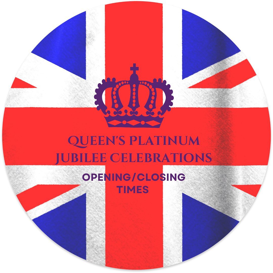 🇬🇧👸🏼 Queens Jubilee celebrations Opening & Closing times 👸🏼🇬🇧 

INDOOR COURTS will be closed on the 2nd,3rd & 4th of June. 
Open on the 5th June 9am-1pm. 

OUTDOOR COURTS will remain open (access is via the gate at the entrance to the car park, please follow the hedge around) Please be mindful to close the gate behind you. 

🎊 We hope you have a wonderful time however you celebrate. 🎊